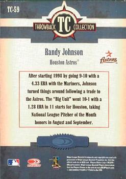 2005 Donruss Throwback Threads - Throwback Collection #TC-59 Randy Johnson Back