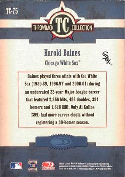 2005 Donruss Throwback Threads - Throwback Collection #TC-75 Harold Baines Back