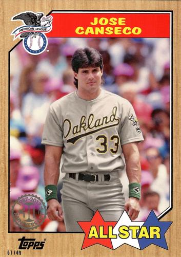 2017 Topps 1987 Topps Baseball 30th Anniversary 5x7 #87-130 Jose Canseco Front