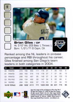 2005 Upper Deck Pros & Prospects #9 Brian Giles Back