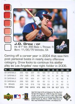 2005 Upper Deck Pros & Prospects #22 J.D. Drew Back