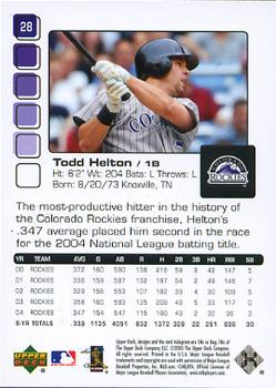 2005 Upper Deck Pros & Prospects #28 Todd Helton Back