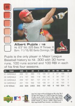 2005 Upper Deck Pros & Prospects #48 Albert Pujols Back