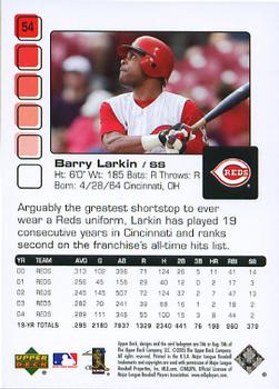 2005 Upper Deck Pros & Prospects #54 Barry Larkin Back
