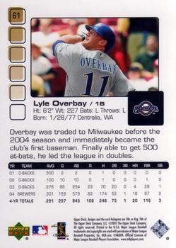 2005 Upper Deck Pros & Prospects #61 Lyle Overbay Back