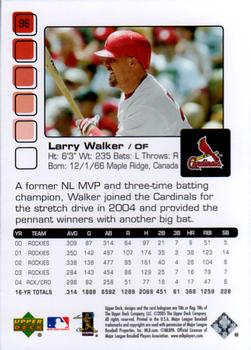 2005 Upper Deck Pros & Prospects #96 Larry Walker Back