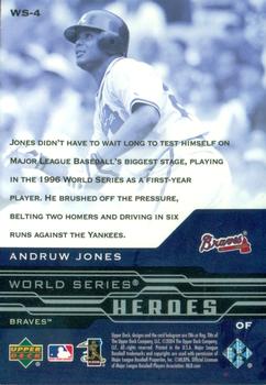 2005 Upper Deck - World Series Heroes #WS-4 Andruw Jones Back