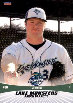 2010 Choice Vermont Lake Monsters #1 Aaron Barrett Front