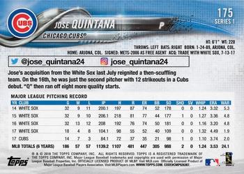 2018 Topps - Limited #175 Jose Quintana Back
