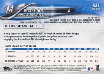 2018 Topps - Limited #637 Manny Pina Back