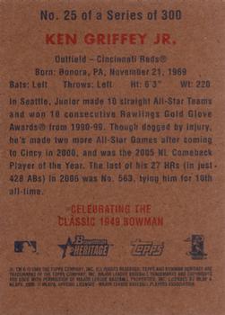 2006 Bowman Heritage #25 Ken Griffey Jr. Back