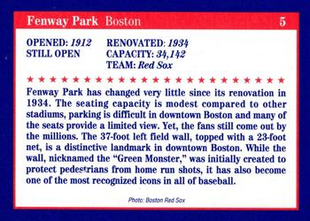 1992 Tuff Stuff Classic Baseball Stadiums #5 Fenway Park Back