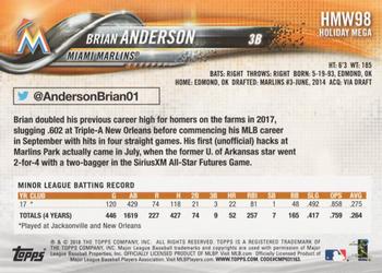 2018 Topps Holiday #HMW98 Brian Anderson Back