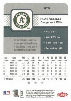 2006 Fleer #375 Frank Thomas Back