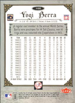 2006 Fleer Greats of the Game #100 Yogi Berra Back