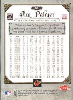 2006 Fleer Greats of the Game #50 Jim Palmer Back