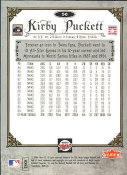 2006 Fleer Greats of the Game #56 Kirby Puckett Back