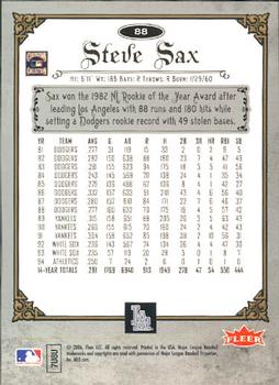 2006 Fleer Greats of the Game #88 Steve Sax Back