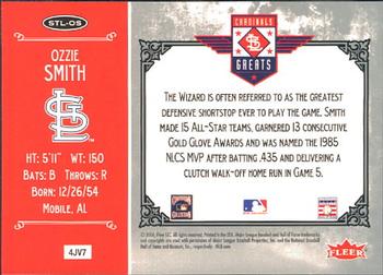 2006 Fleer Greats of the Game - Cardinals Greats #STL-OS Ozzie Smith Back