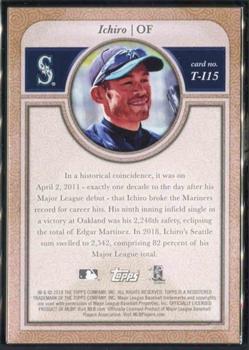 2018 Topps Transcendent Collection Japan Edition #T-I15 Ichiro Back