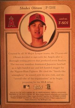 2018 Topps Transcendent Collection Japan Edition #T-SO1 Shohei Ohtani Back