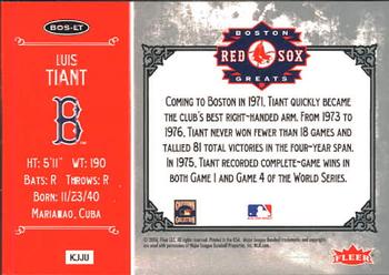 2006 Fleer Greats of the Game - Red Sox Greats #BOS-LT Luis Tiant Back