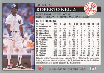 1992 Leaf #156 Roberto Kelly Back