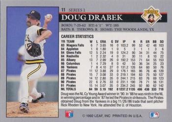 1992 Leaf #11 Doug Drabek Back