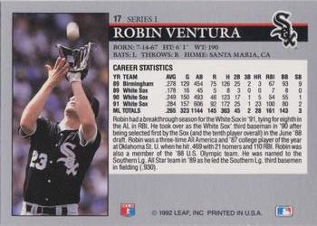 1992 Leaf #17 Robin Ventura Back