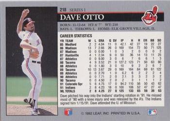1992 Leaf #218 Dave Otto Back