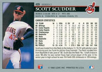 1992 Leaf #429 Scott Scudder Back