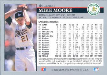 1992 Leaf #164 Mike Moore Back
