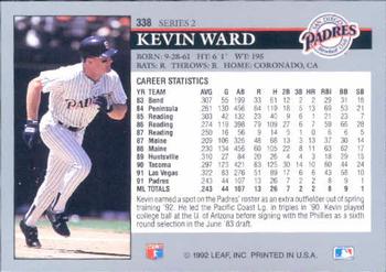 1992 Leaf #338 Kevin Ward Back