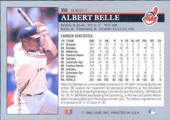 1992 Leaf #350 Albert Belle Back
