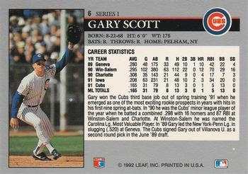 1992 Leaf #6 Gary Scott Back