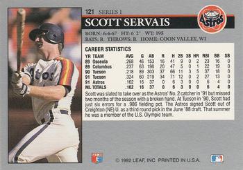 1992 Leaf #121 Scott Servais Back