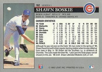 1992 Leaf #162 Shawn Boskie Back
