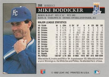 1992 Leaf #268 Mike Boddicker Back