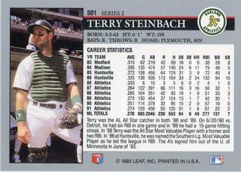 1992 Leaf #501 Terry Steinbach Back