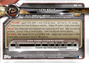 2018 Bowman Draft - Sky Blue #BD-102 Levi Kelly Back