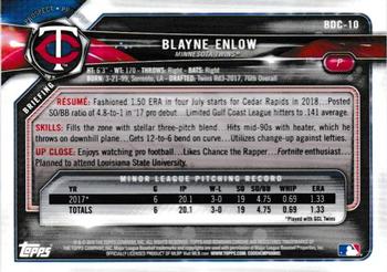 2018 Bowman Draft - Chrome #BDC-10 Blayne Enlow Back