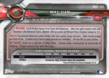2018 Bowman Draft - Chrome #BDC-161 Mike Siani Back
