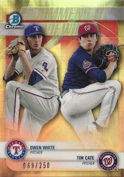 2018 Bowman Draft - Recommended Viewing Refractor #RV-WC Owen White / Tim Cate Front