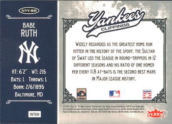 2006 Fleer Greats of the Game - Yankee Clippings #NYY-BR Babe Ruth Back