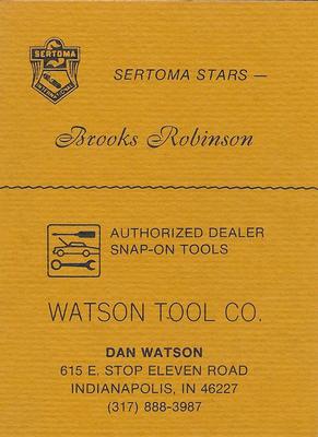 1977 Sertoma Stars Collectors' Issue - Dark Version #NNO Brooks Robinson Back