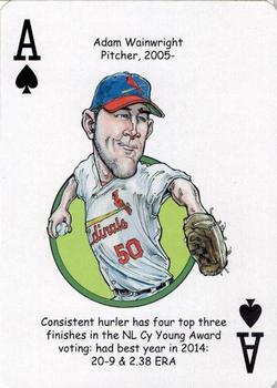 2014 Hero Decks St Louis Cardinals Baseball Heroes Playing Cards #A♠ Adam Wainwright Front
