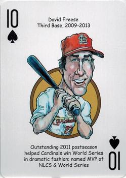 2014 Hero Decks St Louis Cardinals Baseball Heroes Playing Cards #10♠ David Freese Front