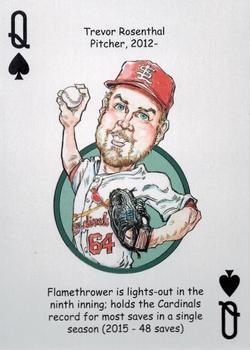 2014 Hero Decks St Louis Cardinals Baseball Heroes Playing Cards #Q♠ Trevor Rosenthal Front