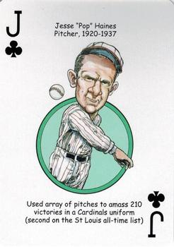 2014 Hero Decks St Louis Cardinals Baseball Heroes Playing Cards #J♣ Jesse Haines Front