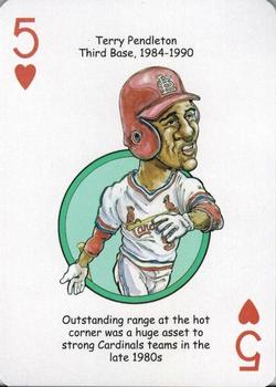2014 Hero Decks St Louis Cardinals Baseball Heroes Playing Cards #5♥ Terry Pendleton Front